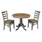International Concepts Round 36 in Rd Top Pedestal Table, 2 Emily Chairs, Hickory/Washed Coal, 36 W, 36 L, 29.1 in H, Wood K45-36RT-C617P - alternate 1